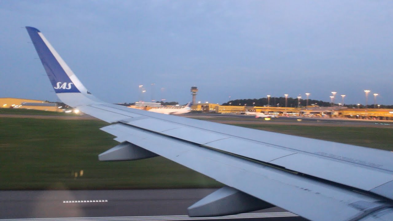 Scandinavian Airlines Airbus A320Neo Takeoff From Malm&ouml; Sturup Airport