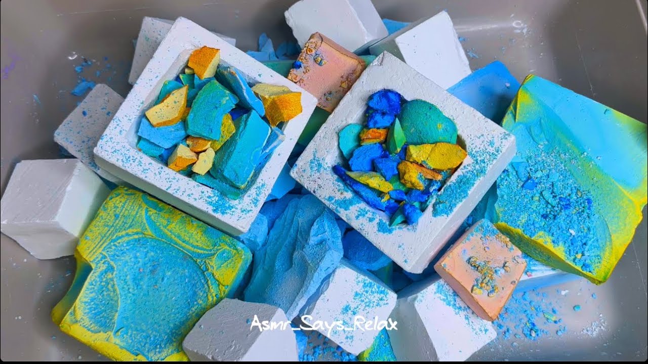 ASMR: Dyed Nexo And Gym Chalk Bombs Birthday Celebration Crush! 🎉🎉