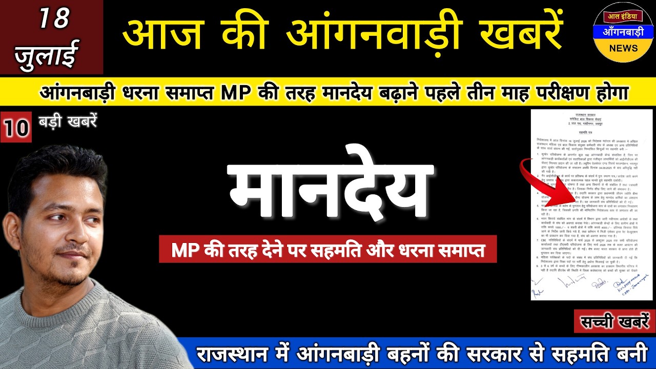 आंगनबाड़ी धरना समाप्त MP की तरह मानदेय बढ़ाने पहले तीन माह परीक्षण होगा