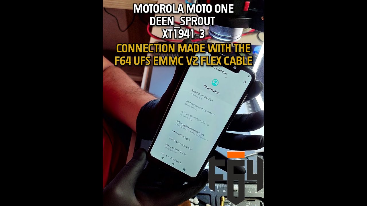 Motorola Moto One deen_sprout XT1941-3 Connection made with the F64 UFS EMMC V2 FLEX Cable #f64