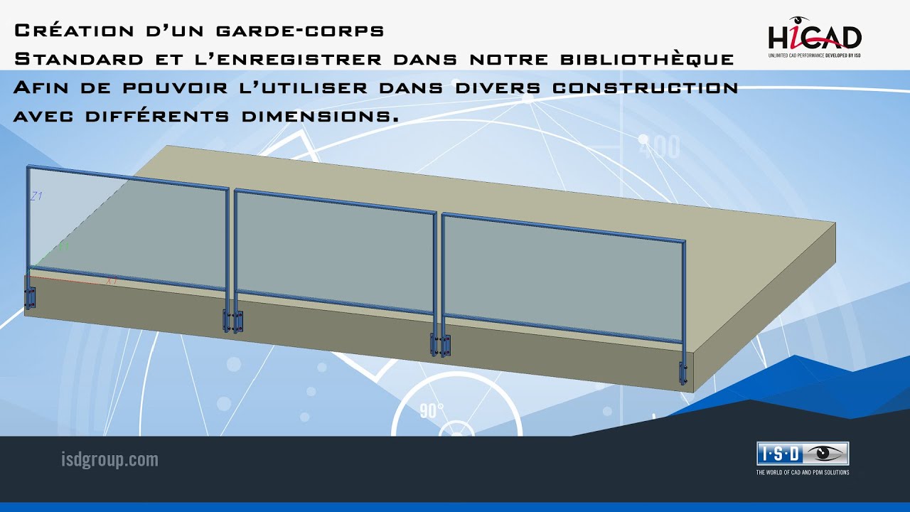 HiCAD 2024 SP2 / CAO 3D Intuitif / Garde-corps dans bibliothèque