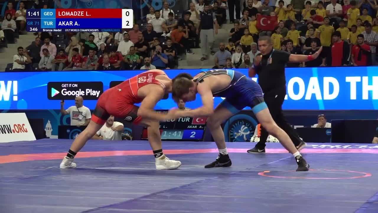 Bronze Medal • GR 71Kg • Luka LOMADZE (GEO) vs. Alkan AKAR (TUR)