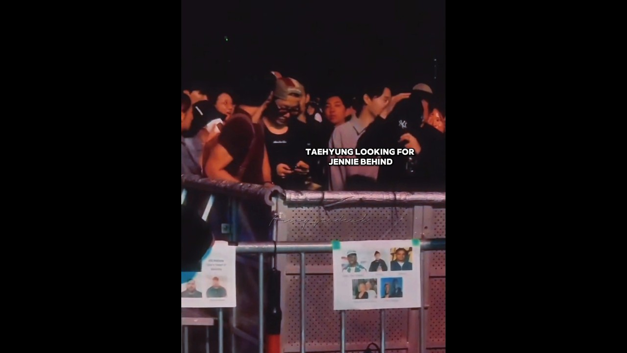 Taehyung was keeping looking at back towards Jennie at Tyler concert 😭🤌 #jennie #taehyung #taennie