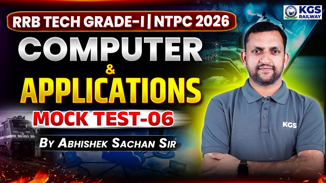 RRB NTPC | TECH Grade–1 2026 | Computer💻 & Applications | Mock Test–6 Live⚡ | by Abhishek Sachan Sir
