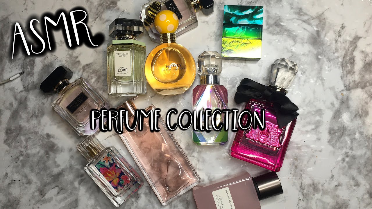ASMR Perfume Collection | Glass Sounds Nail Tapping Softly Spoken 💗