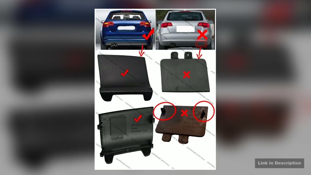 For Audi A3 Sportback 20092013 Car Rear Bumper Tow Hook Cap Cover Right Rear Traction Hook Trim