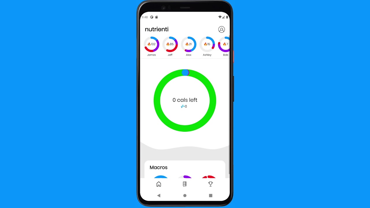 Nutrienti android app: Short video demo
