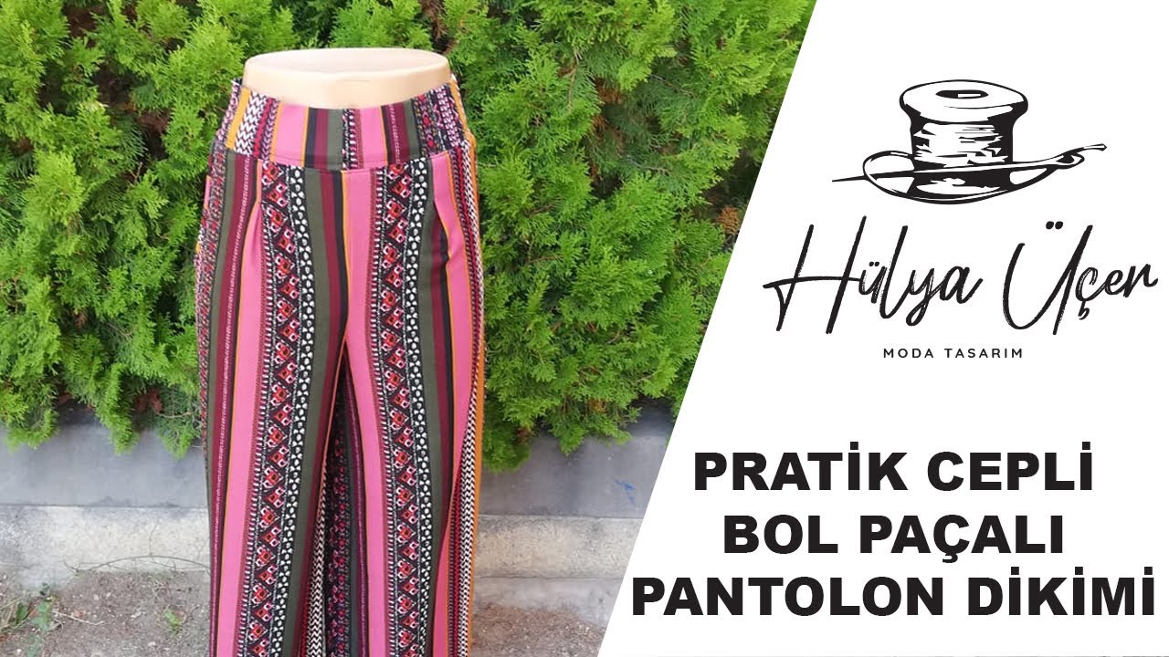 PRATİK CEPLİ BOL PAÇALI PANTOLON DİKİMİ