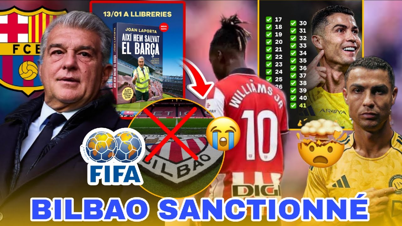 😳Pourquoi FIFA interdit recrutement Athletic bilbao ? Ancien PR .Barça écrit un livre 📖,  Ronaldo 🔥