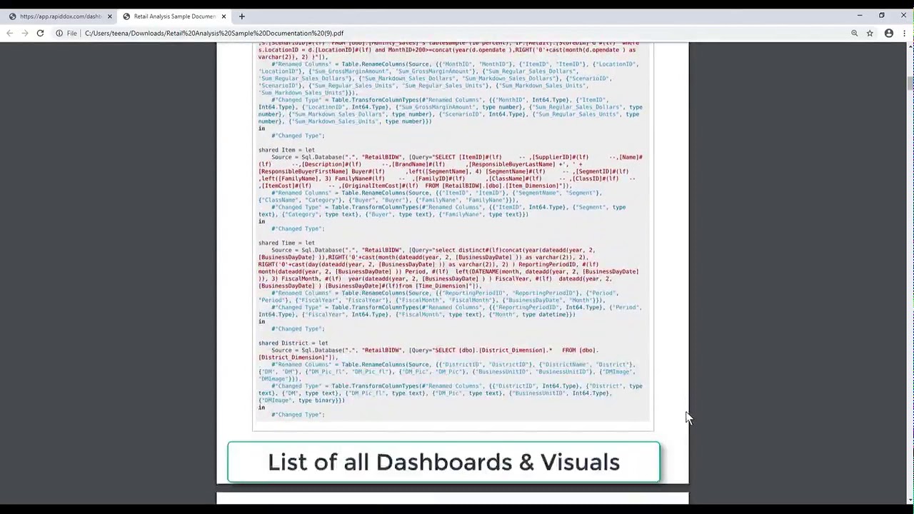 RapidDox for MS Power BI Demo