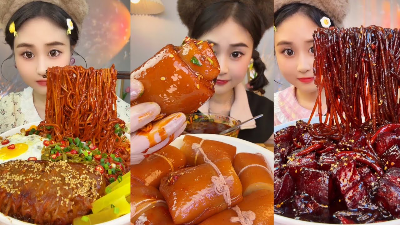 ASMR EATING SPICY AND HOT Korean Noodles 먹방 | Chinese Spicy Food ASMR 중국먹방 | ASMR Eating Video