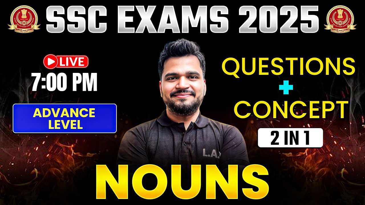 Nouns in English Grammar | Noun Concepts and Questions | SSC CGL, MTS English by Piyush Sir