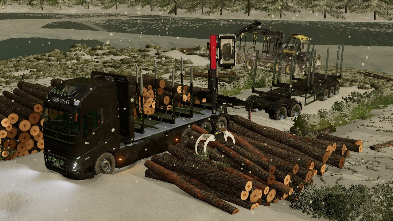 Hauling the first pine logs | EP. 9 | Fs22 timelapse | Forestry in Urjanvaara