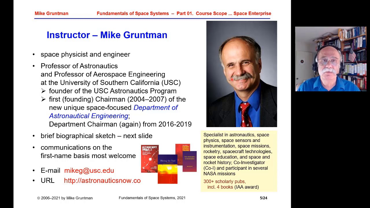 Lecture #1: Fundamentals of Space Systems – AIAA Online Short Course Space Systems