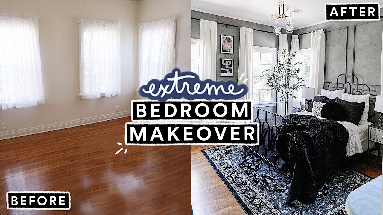 EXTREME BEDROOM MAKEOVER (From Start To Finish) - Moody French Room Transformation! (part 2)
