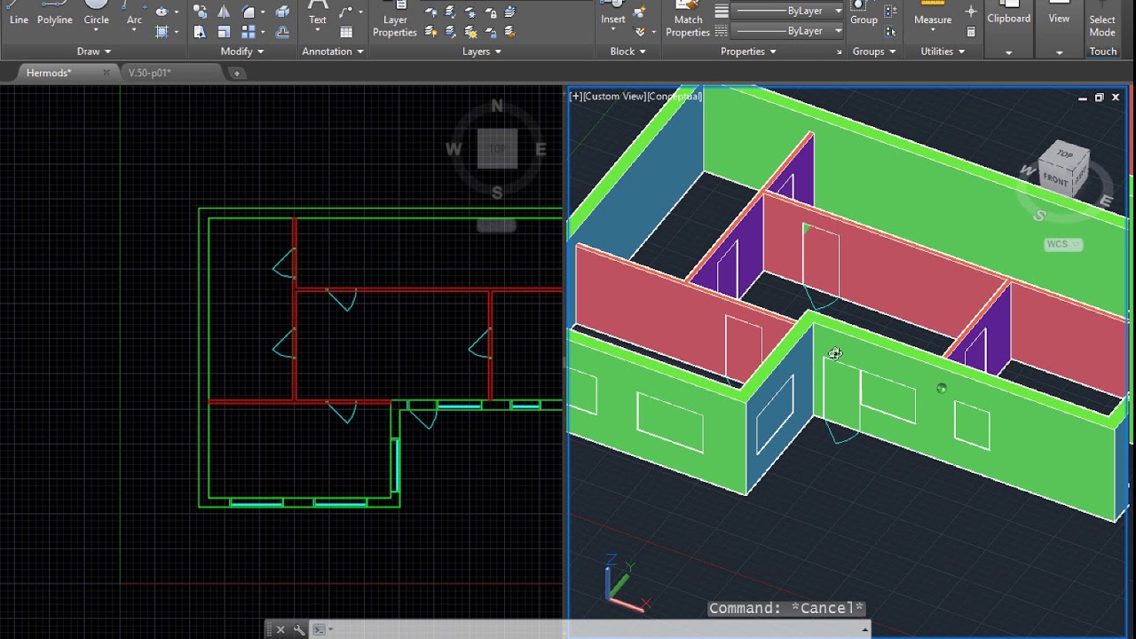 Hur man gör ett enkelt 3D-hus i AutoCAD