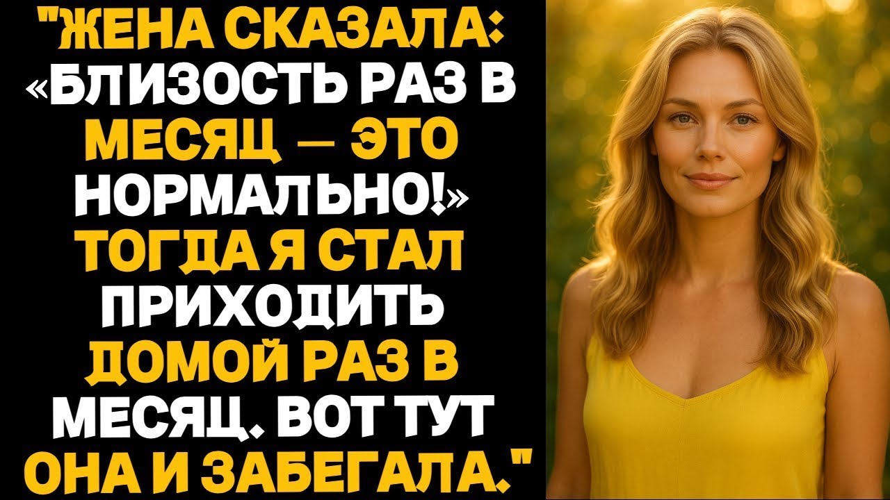 Жена сказала- «Раз в месяц достаточно». Ну и я стал приходить домой раз в месяц. Истории измен с ВК
