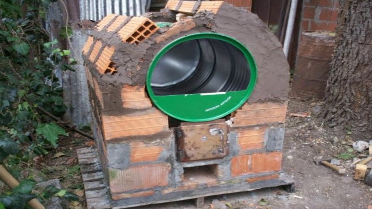 Horno hecho con tambo de 200 litros