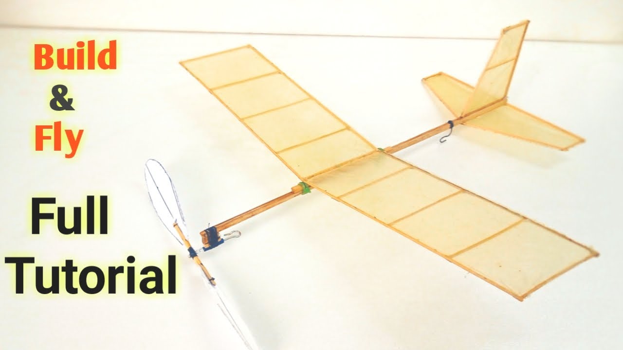 Easy Homemade Rubber Powered Bamboo Plane I IN HINDI