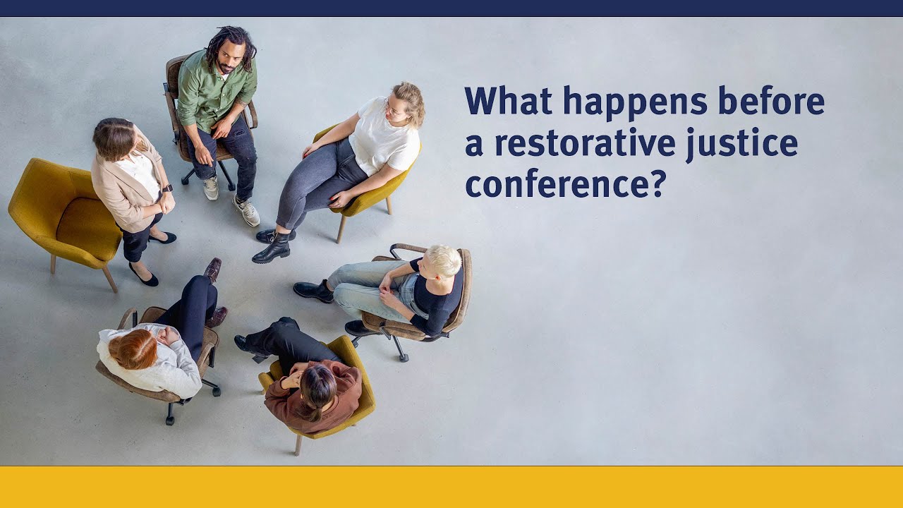 What happens before a restorative justice conference?