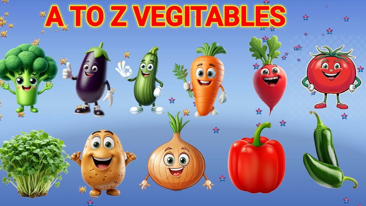 ABC Vegetables Names| A to Z Vegetables Name for Kids | English & Marathi|