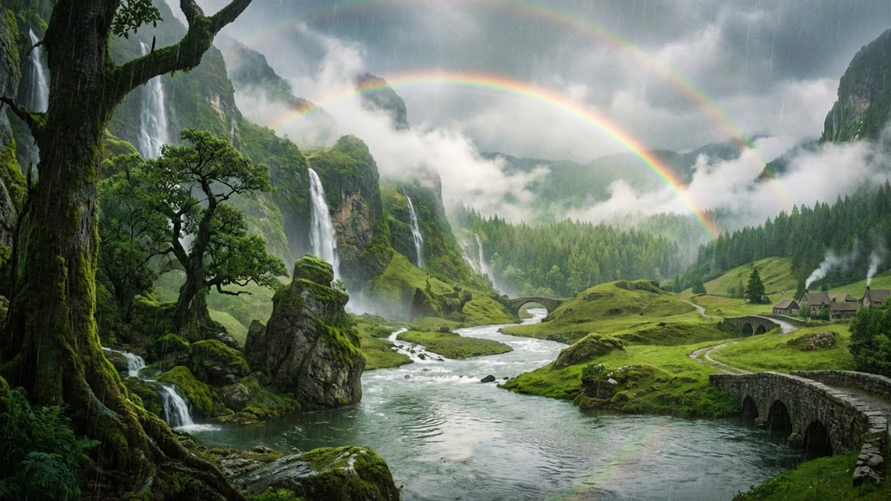 Relaxing Piano with Rain - morning calming music for stress relief, studying, anxiety