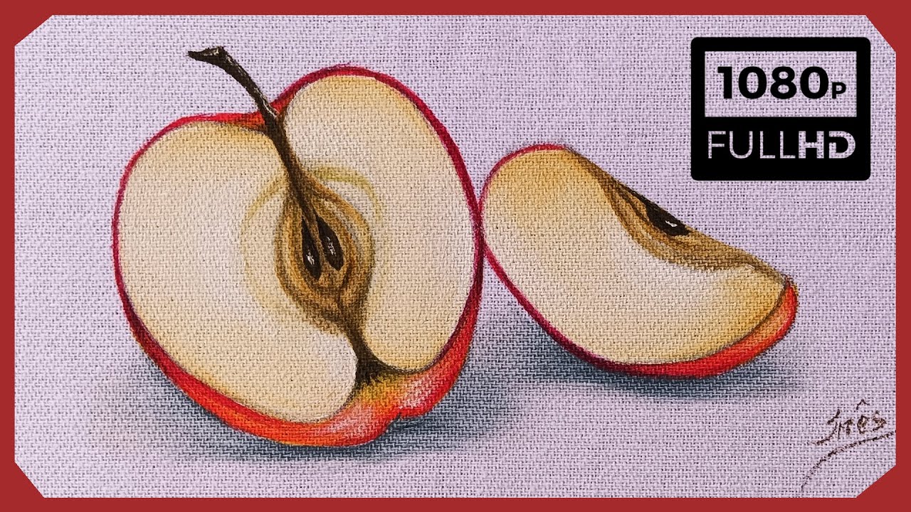 Como Pintar Maçã Cortada