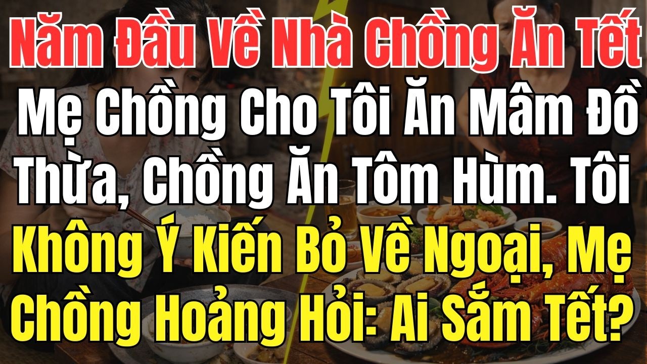 Năm Đầu Về Nhà Chồng Ăn Tết, Tôi Bị Dọn Mâm Đồ Thừa, Chồng Ăn Tôm Hùm. Tôi Bỏ Về Ngoại, Mẹ Chồng