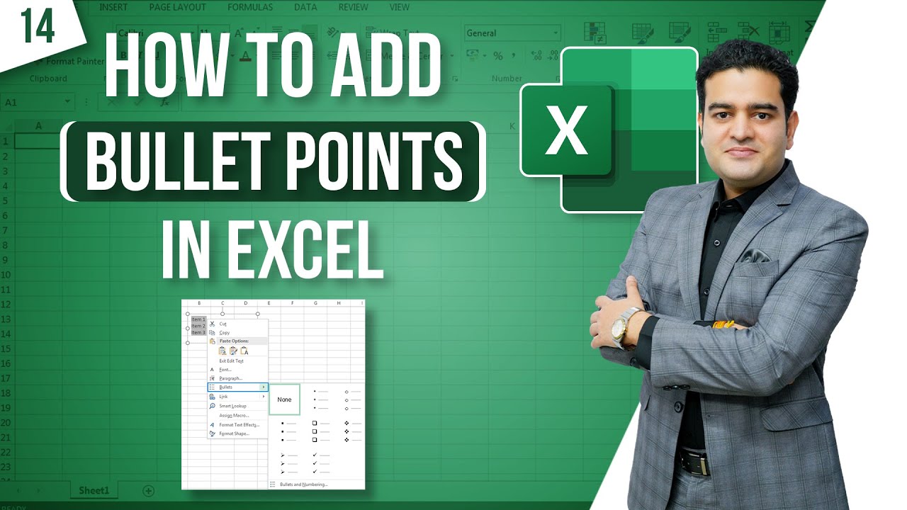 How to Add Bullet Points in Excel | How to Insert Bullet in Excel | MS Excel Course #exceltutorial