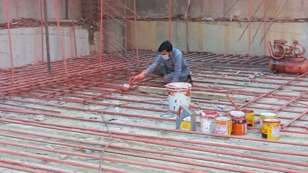 Red Oxide Primer Coating on Steel Bars | Rust Prevention for Construction