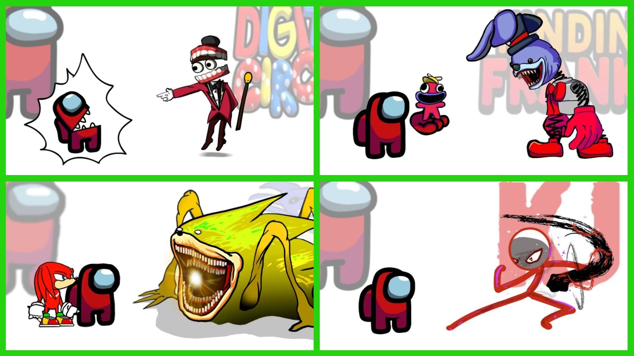 Mini Crewmate Kills Italian Brainrot Characters - Part 1-4 | Among Us