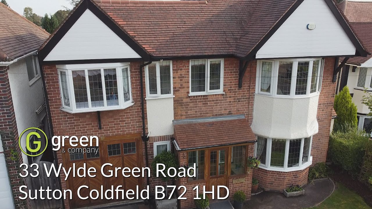 Video tour of house - 33 Wylde Green Road, Sutton Coldfield B72 1HD - Drone