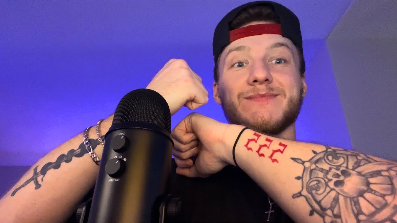 tattoo tour ASMR! (tattoo tracing, skin scratching, whispering)