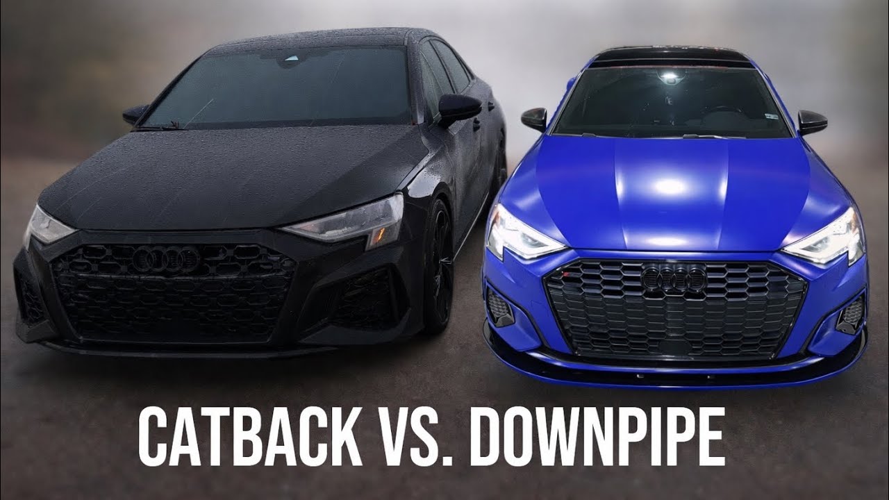 Audi A3 8Y Catback против Downpipe (сравнительный тест в движении)