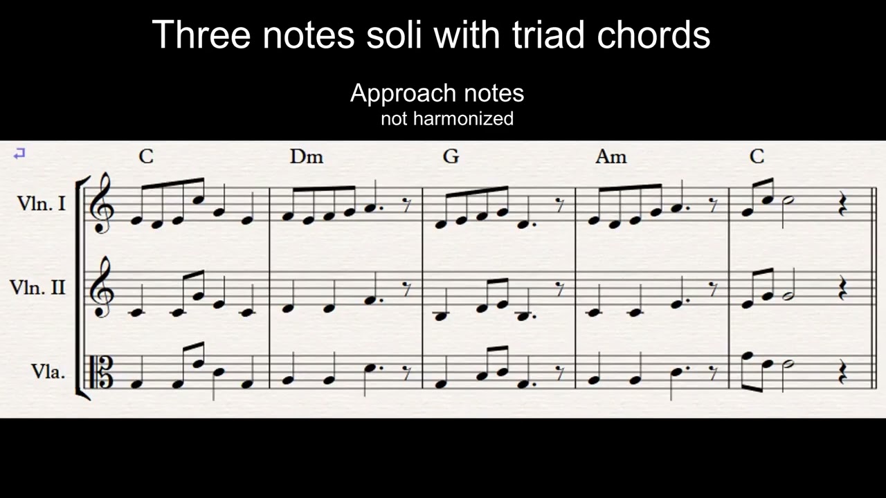 How to harmonize a melody with three notes