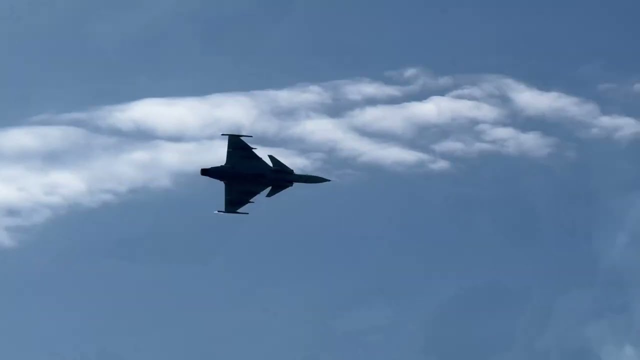 Swedish Air Force JAS-39C Gripen display at BIA 2024
