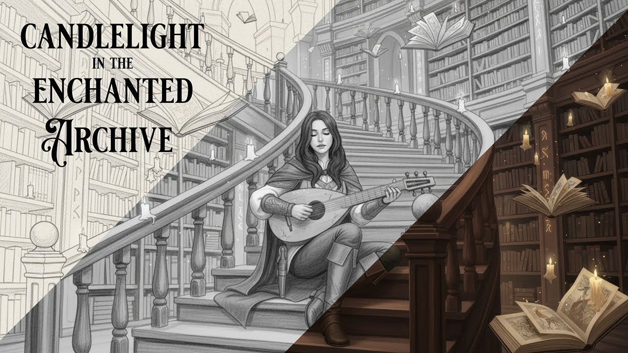 Candlelight in the Enchanted Archive | Medieval Fantasy Lute Music for Study & Relaxation