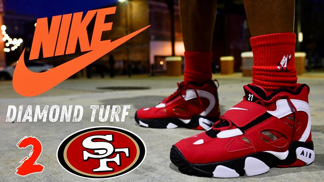 BACK IN OG FORM!! NIKE AIR DIAMOND TURF 2 49ERS PRIME RED DETAILED REVIEW & ON FEET W LACE SWAPS!