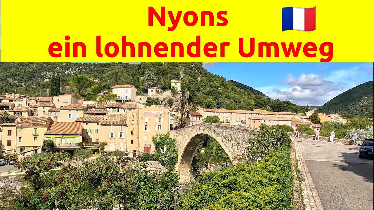 Olivenstadt Nyons mit letzter Scourtinerie und Camping Les Clos