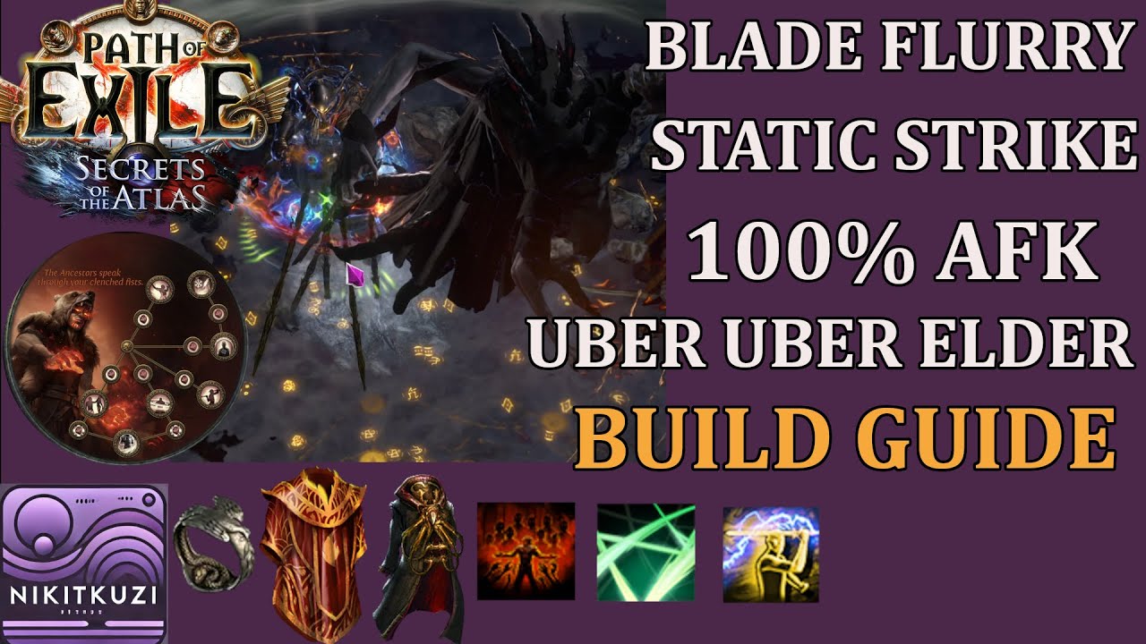 Poe 3.27 | 100% AFK Uber Uber Elder | Tanky | Blade Flurry Static Strike | New AG Tech | Build Guide