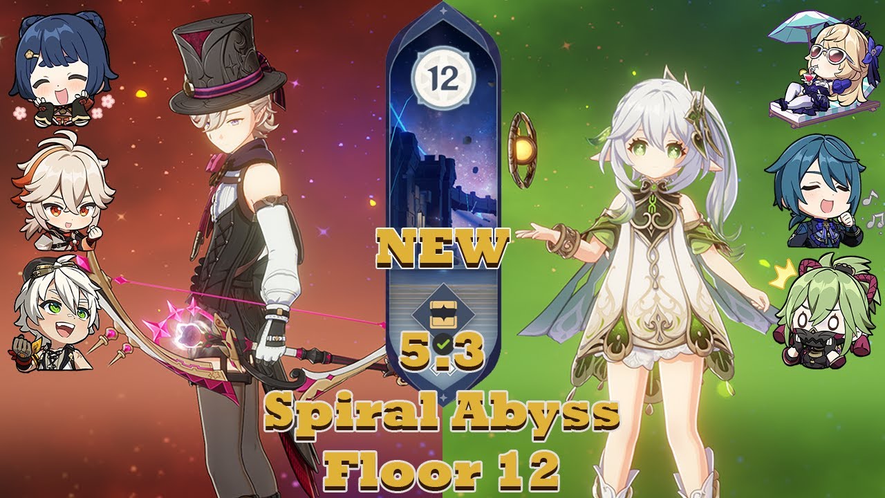 [5.3 Abyss] Lyney Mono Pyro & Nahida Hyperbloom Spiral Abyss floor 12 | Genshin Impact