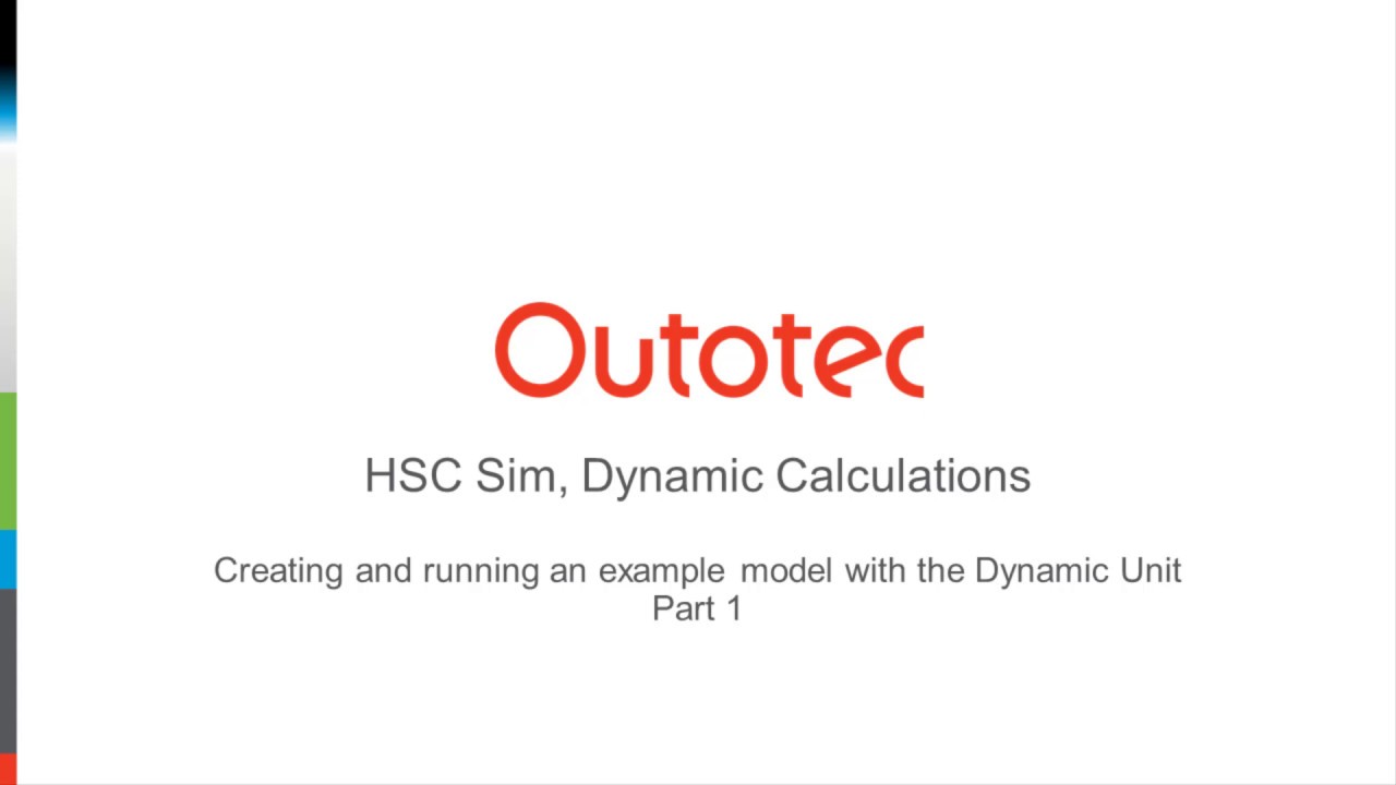 HSC Sim, Dynamic Calculations - Creating and running an example model with the Dynamic Unit (Part 1)