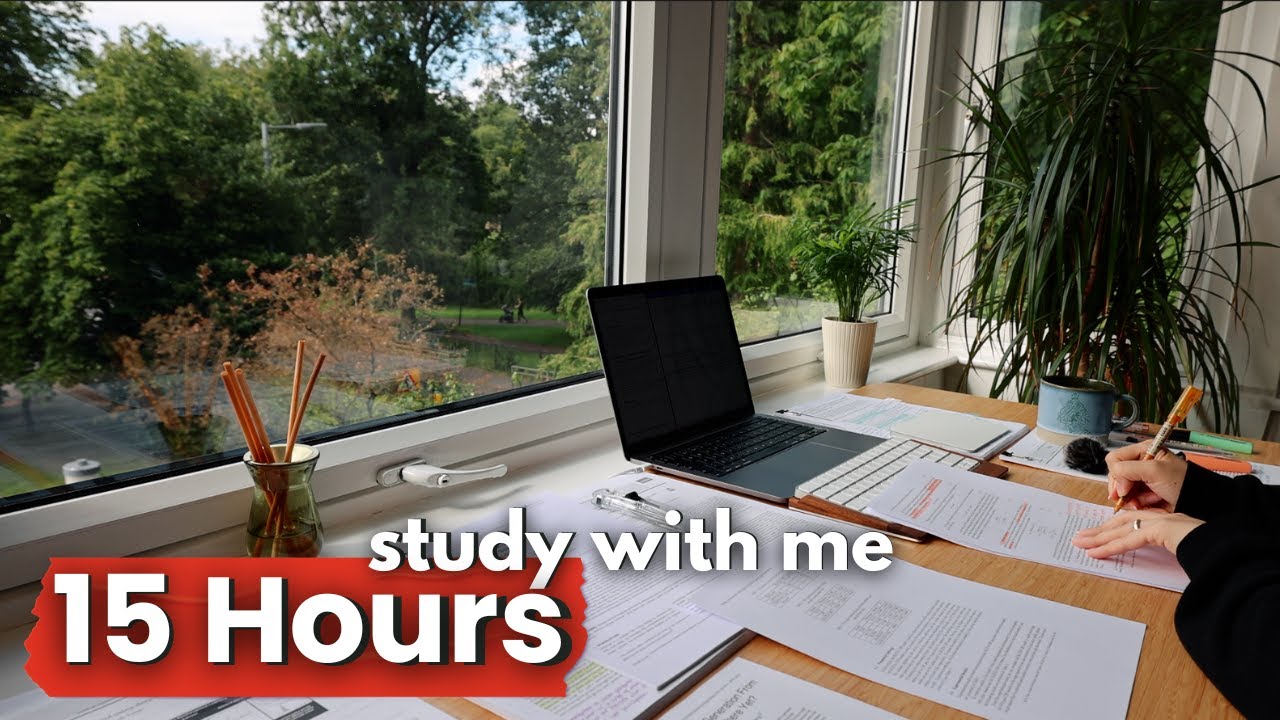 LIVE | 15 HOUR STUDY WITH ME | Pomodoro 50/10, Rain Sounds, Deep Work Focus, Cozy UK Ambience