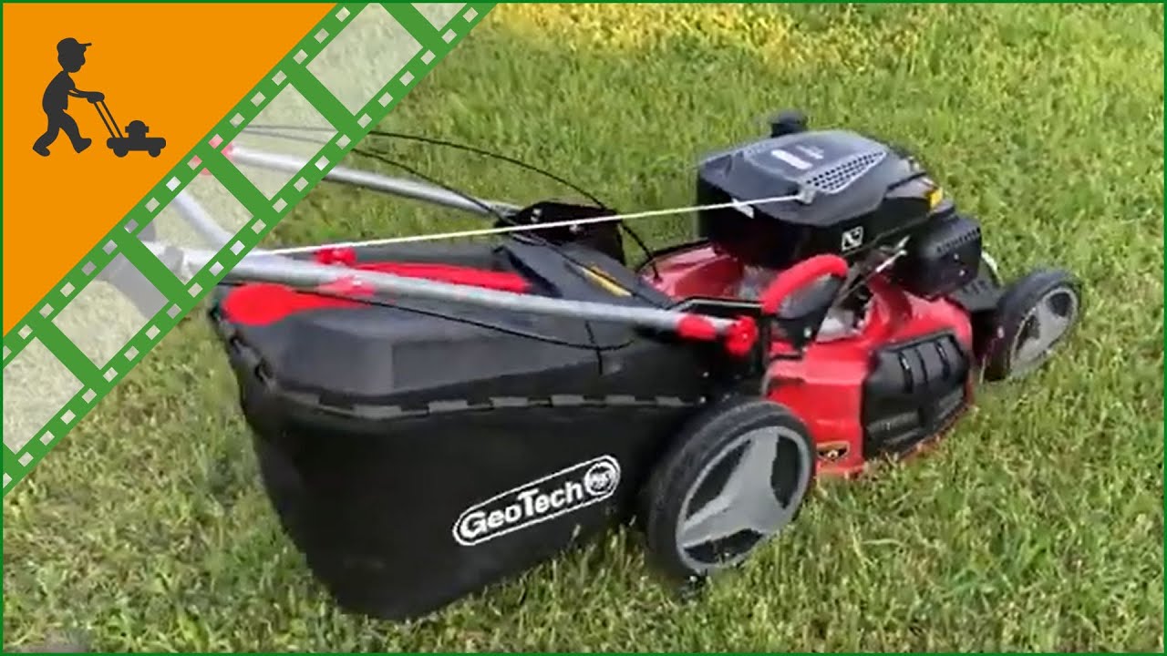 Démo de la Tondeuse à gazon tractée GeoTech PRO S53-225 BMSGW - 224cc - 4 en 1 - avec lame de 53cm