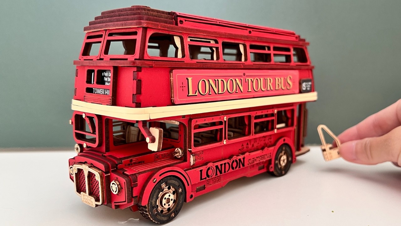 I Built a Tiny London Tour Bus! 🚌 Miniature Dollhouse Kit Assembly| Rolife London Tour Bus 3D Puzzle