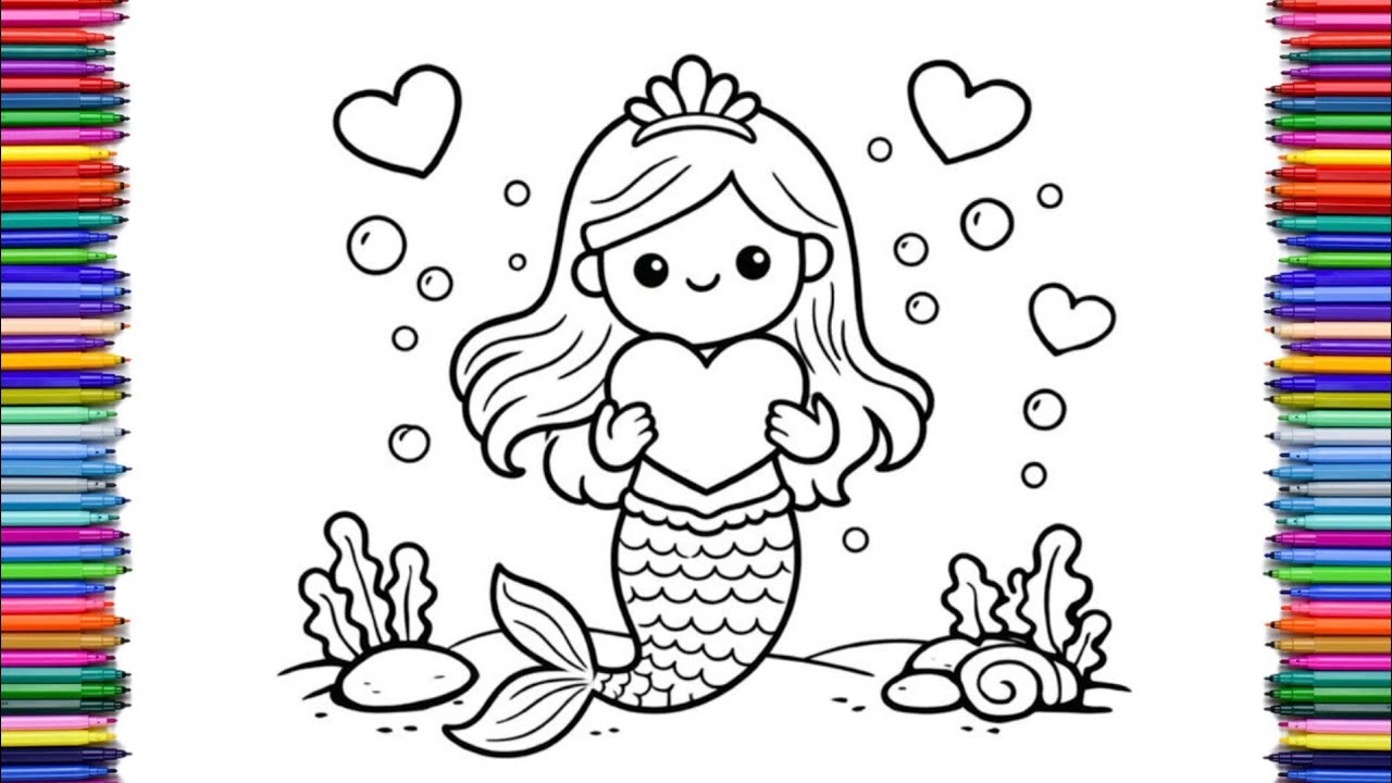 Mermaid Drawing for Kids | Easy Mermaid Drawing for Kids 🧜‍♀️ | 