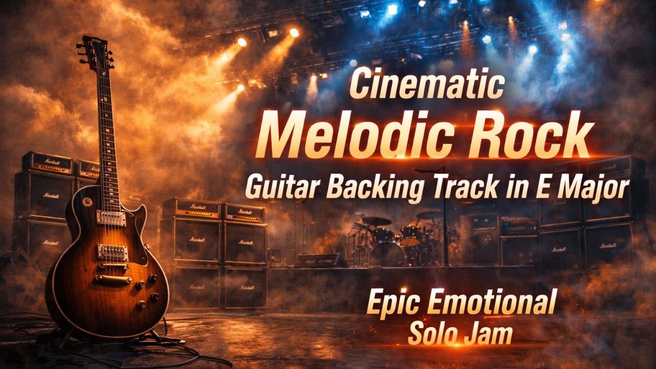 Cinematic Melodic Rock Guitar Backing Track in E Major | Epic Emotional Solo Jam