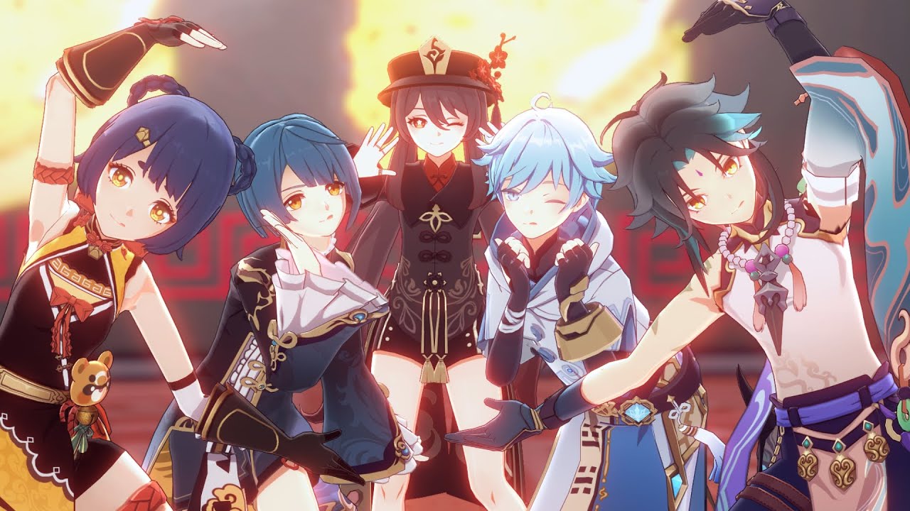 【Genshin Impact MMD】 1, 2 Fanclub [ Hu Tao / Chongyun / Xingqiu  / xiao / Xiangling ]