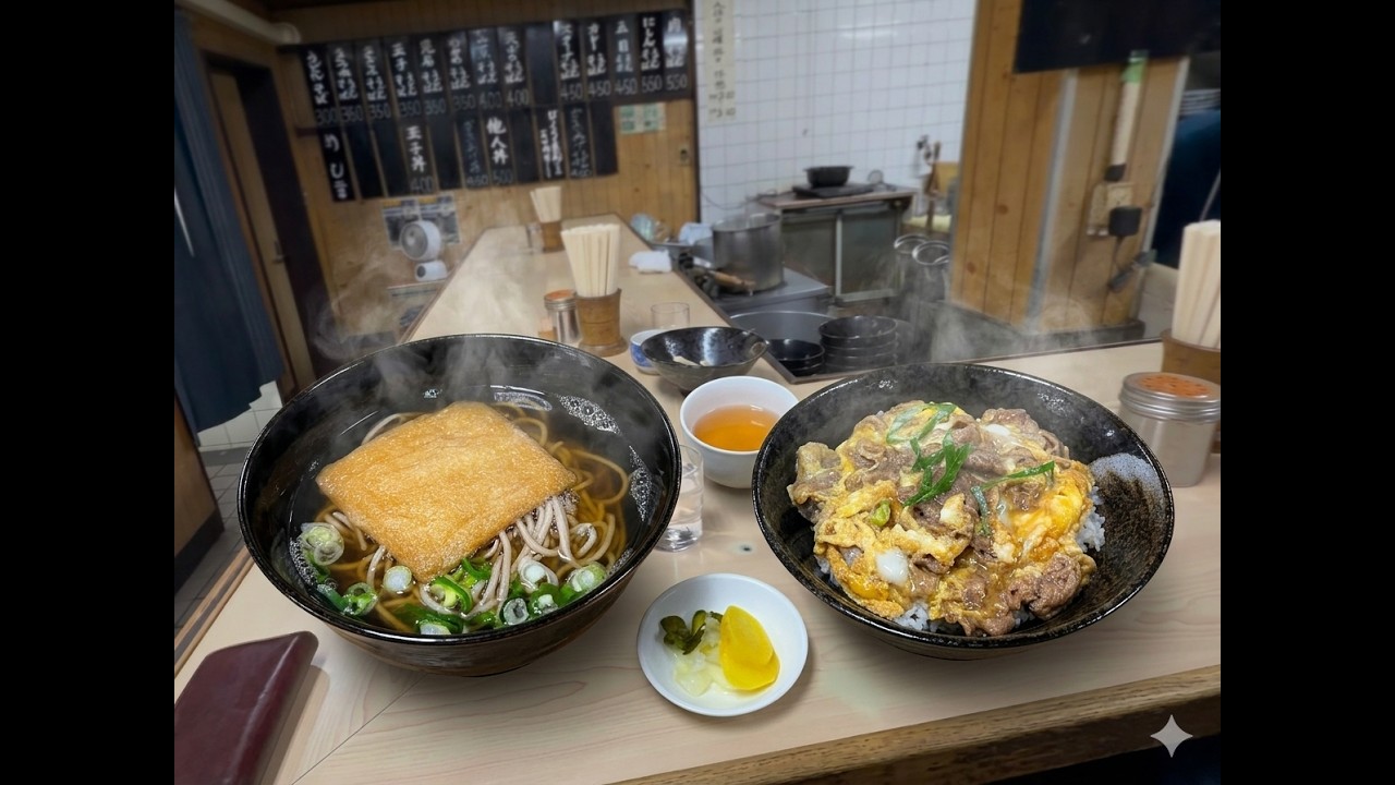 Japanese Engineer’s After-Work Soba Dinner in Osaka | Old-Style Noodle Shop