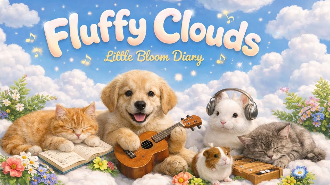 Little Bloom Diary - Fluffy Clouds  | Extended Version ดนตรีสัตว์เลี้ยง Calming Music for Pets
